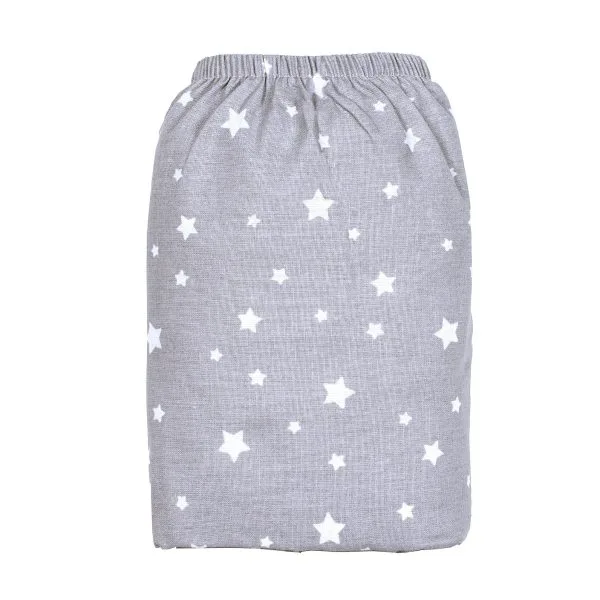 Drap housse 60 x 120 cm étoiles gris/blanc - Draps par BB&Co