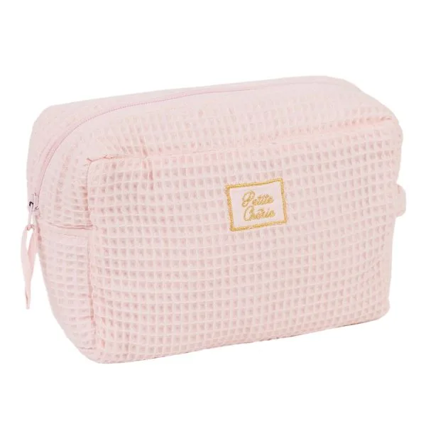Trousse de toilette en nid d'abeille rose blush - Trousses de toilette par BB&Co