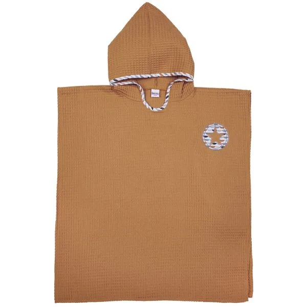 Poncho de bain à capuche en nid d'abeille noisette - Peignoirs & Capes de Bain par BB&Co
