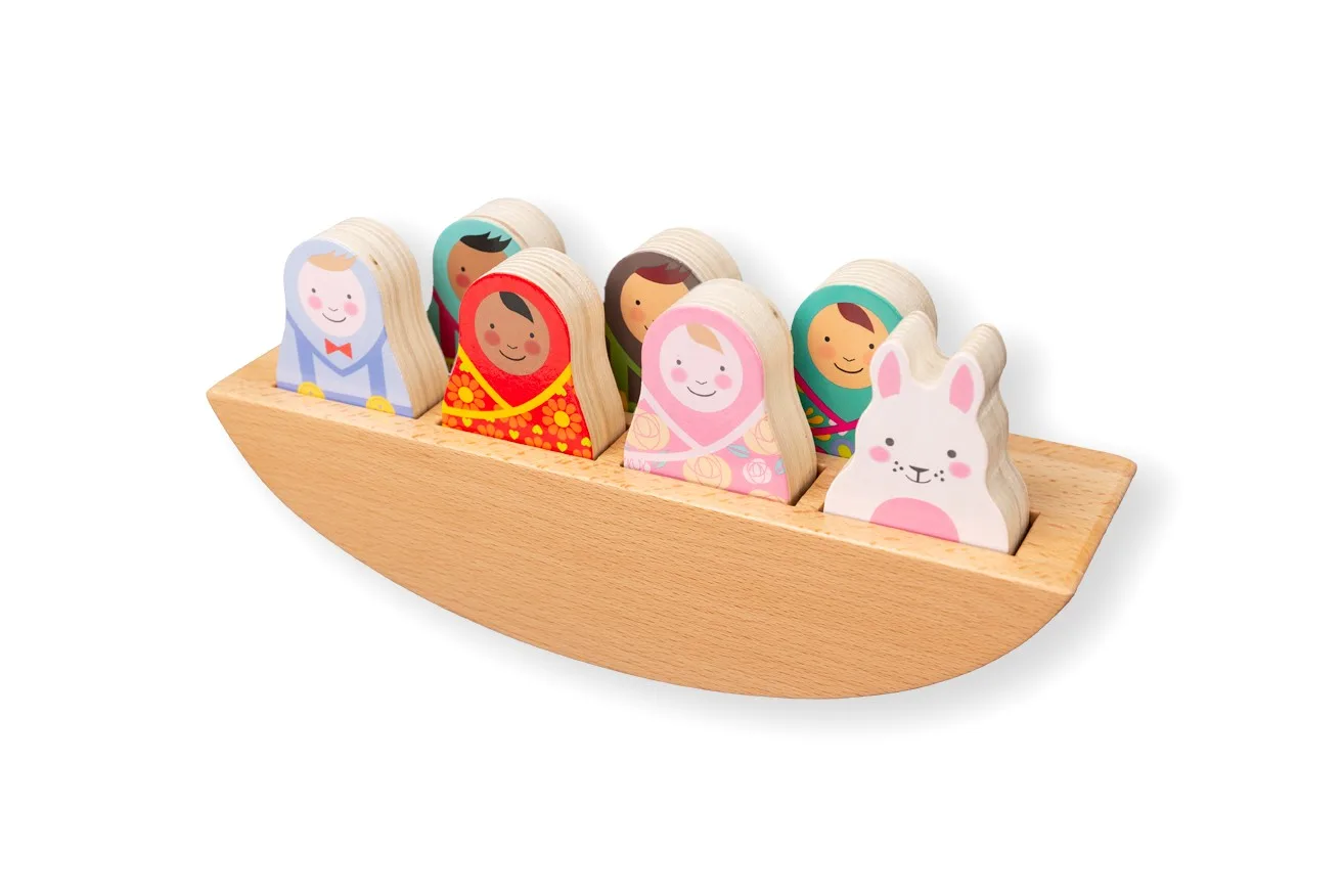 Bateau en bois Woodlies (+ 7 personnages) - Petits Amis - Jouets par Rosa & Bo