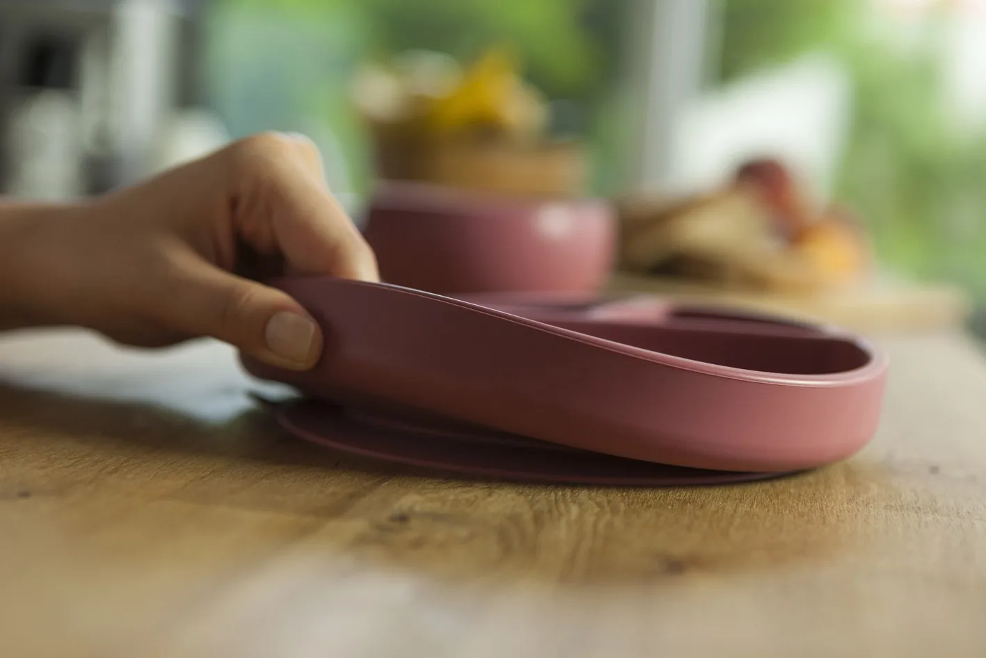 Coffret Comme un Grand (assiette+cuillère+bavoir) Terracotta - Accueil par Minikoioi