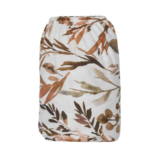 Drap housse 70 x 140 cm imp. feuillages / cassonade - Caramel Forest - Draps par BB&Co