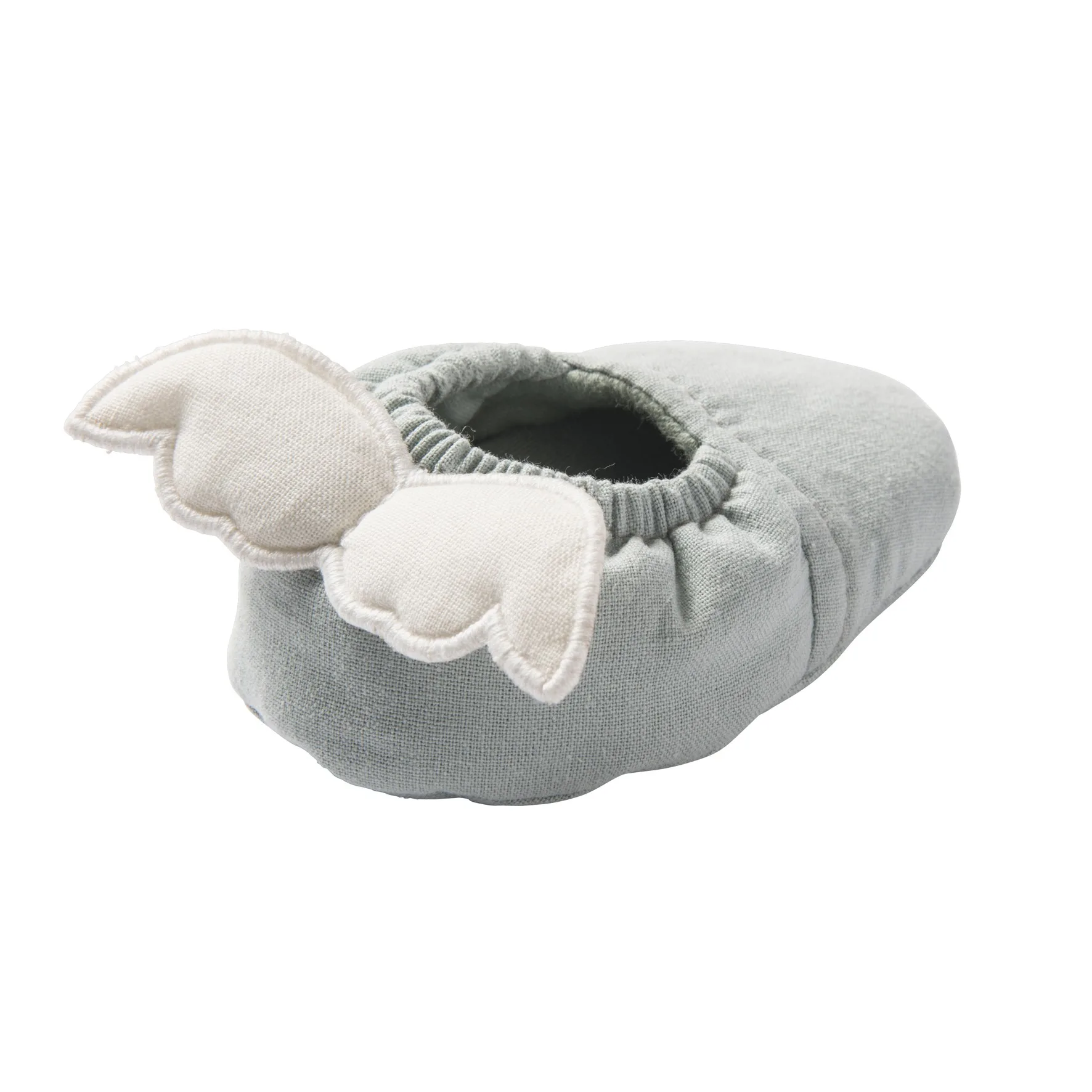 Chaussons avec ailes d'ange - vert de gris / écru - Chaussons bébé par BB&Co