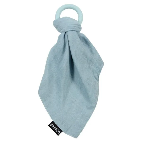 Anneau de dentition silicone & lange bambou - bleu