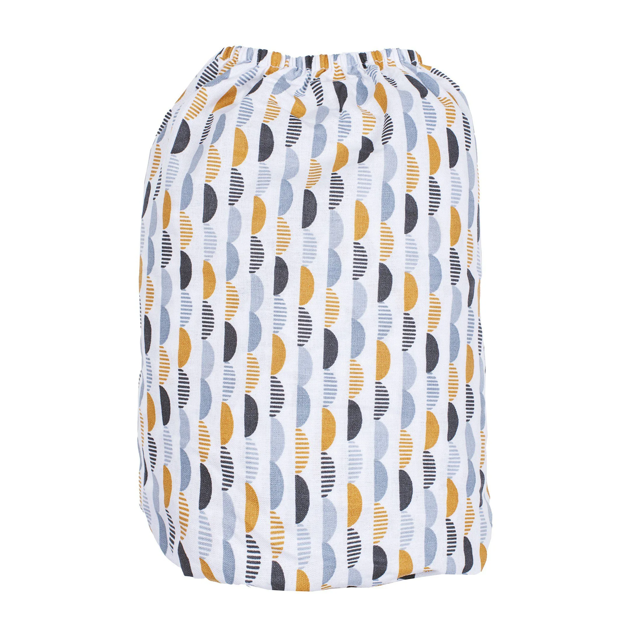 Drap housse 70 x 140 cm gris/blanc/camel