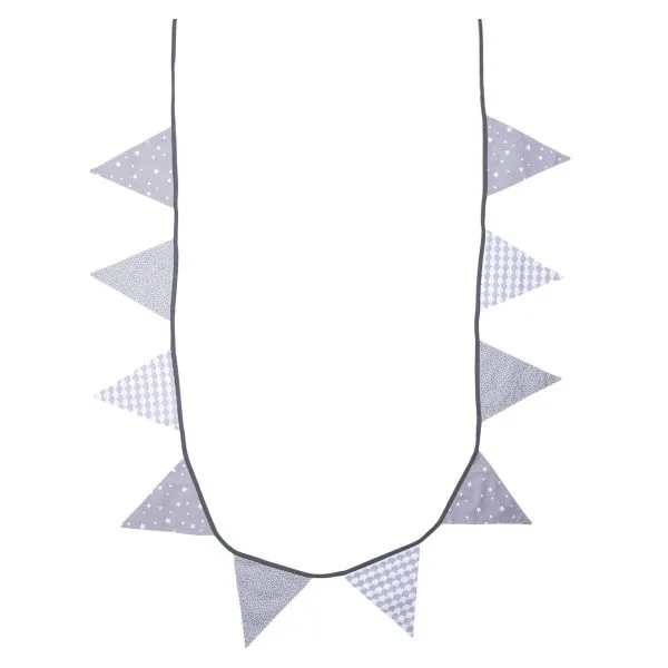 Guirlande fanions Une étoile est née coton gris/blanc