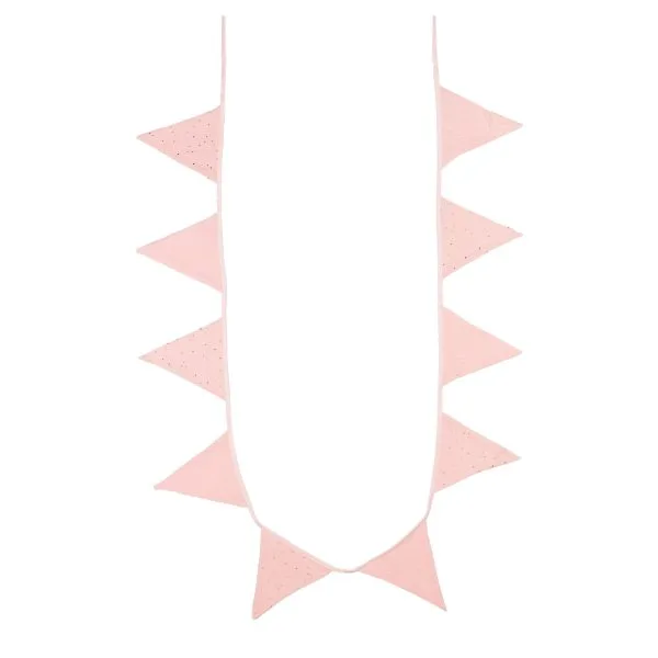 Guirlande fanions coton Girly Chic rose blush pois or