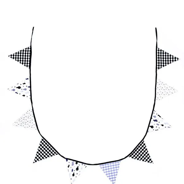Guirlande fanions P'tit Cactus coton noir/blanc/gris