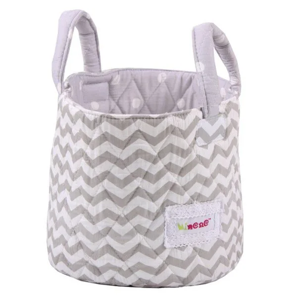 Petit panier de rangement chevron gris/blanc