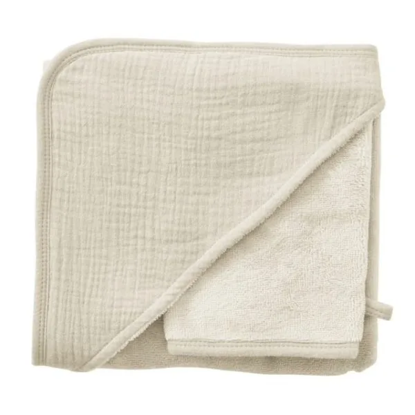 Cape de bain + gant en bambou & gaze mousse de lait - Mix & Match