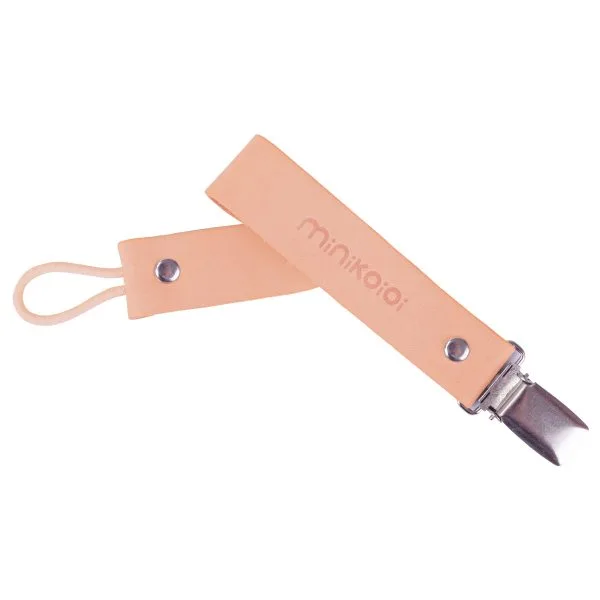 Attache-sucette en cuir - Rose pétale