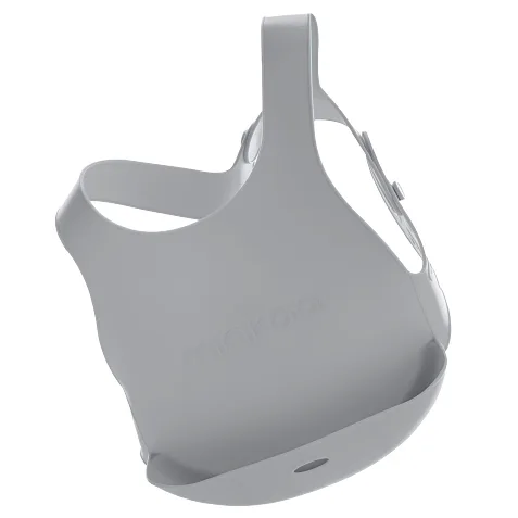 Bavoir flexible en silicone Minikoioi - Gris