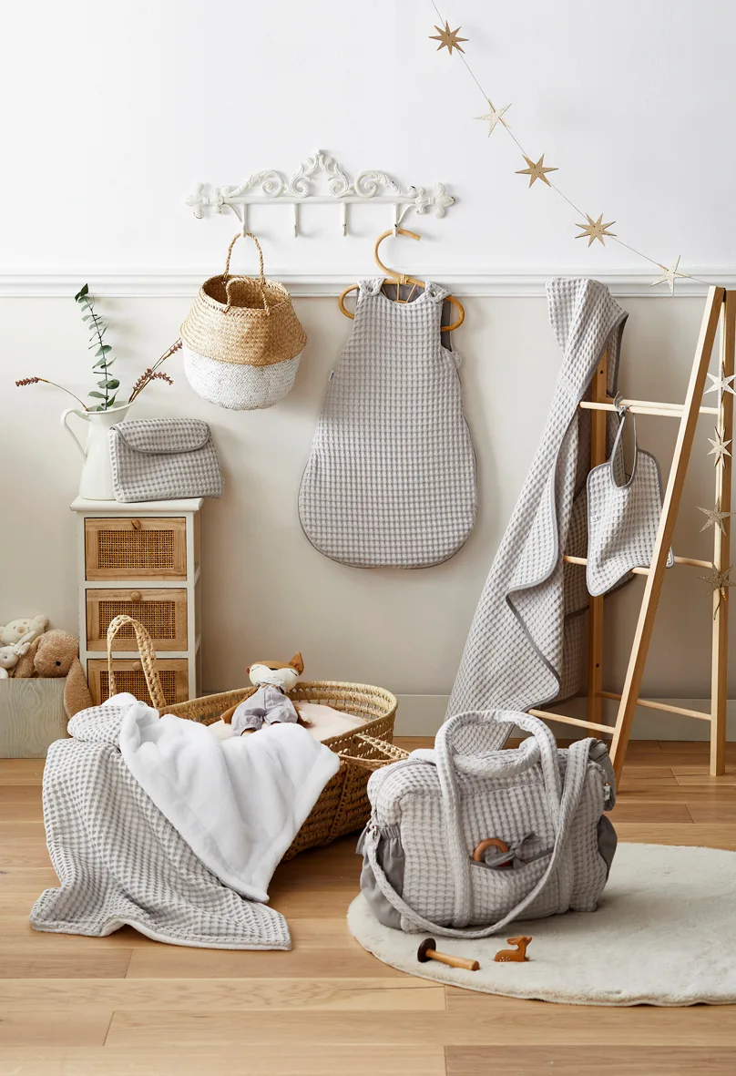 Maxi couverture bébé en coton gaufré nuage – Image 2