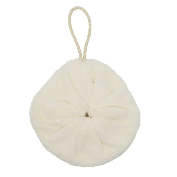 Fleur de douche enfant en éponge bambou mousse de lait