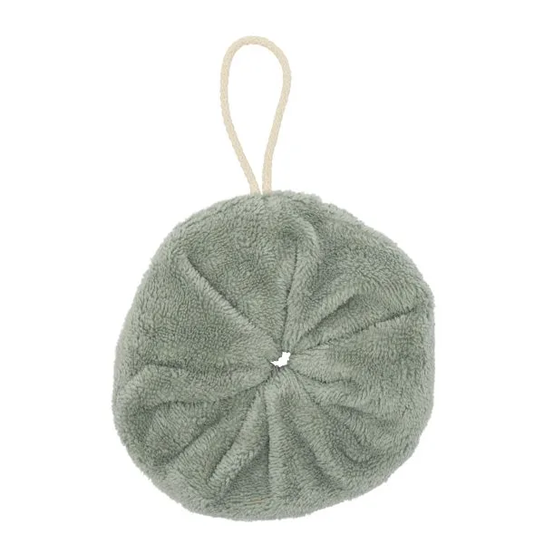 Fleur de douche enfant en éponge bambou vert de gris