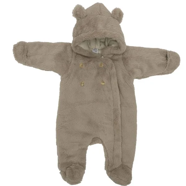Combi pilote ours en fausse fourrure angora - beige