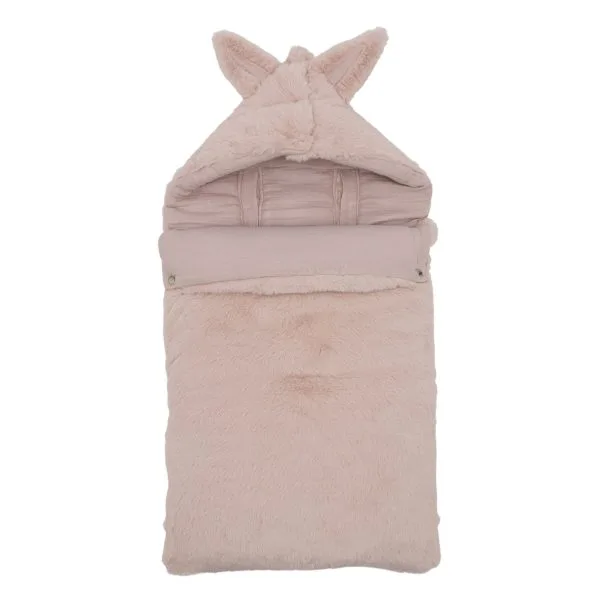 Nid d’ange fausse fourrure angora doublé gaze de coton - pétale