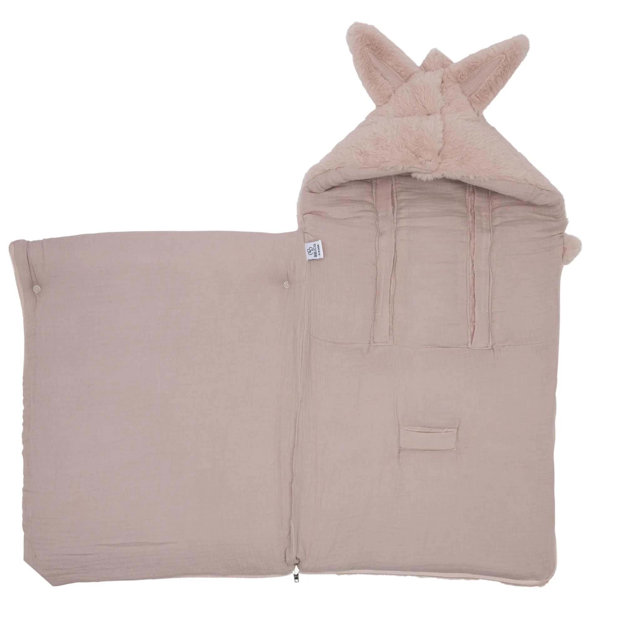 Nid d’ange fausse fourrure angora doublé gaze de coton - pétale – Image 2
