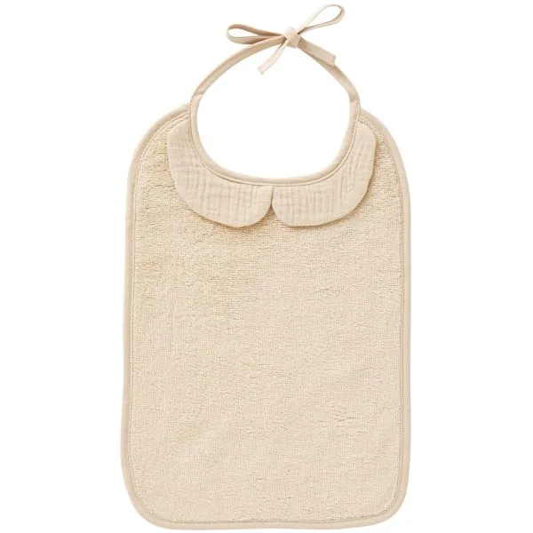 Grand bavoir bambou et gaze de coton biscuit