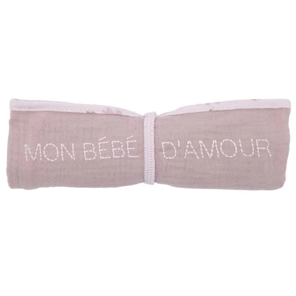 Lange en double gaze de coton gaufré pétale / imp. fleurs