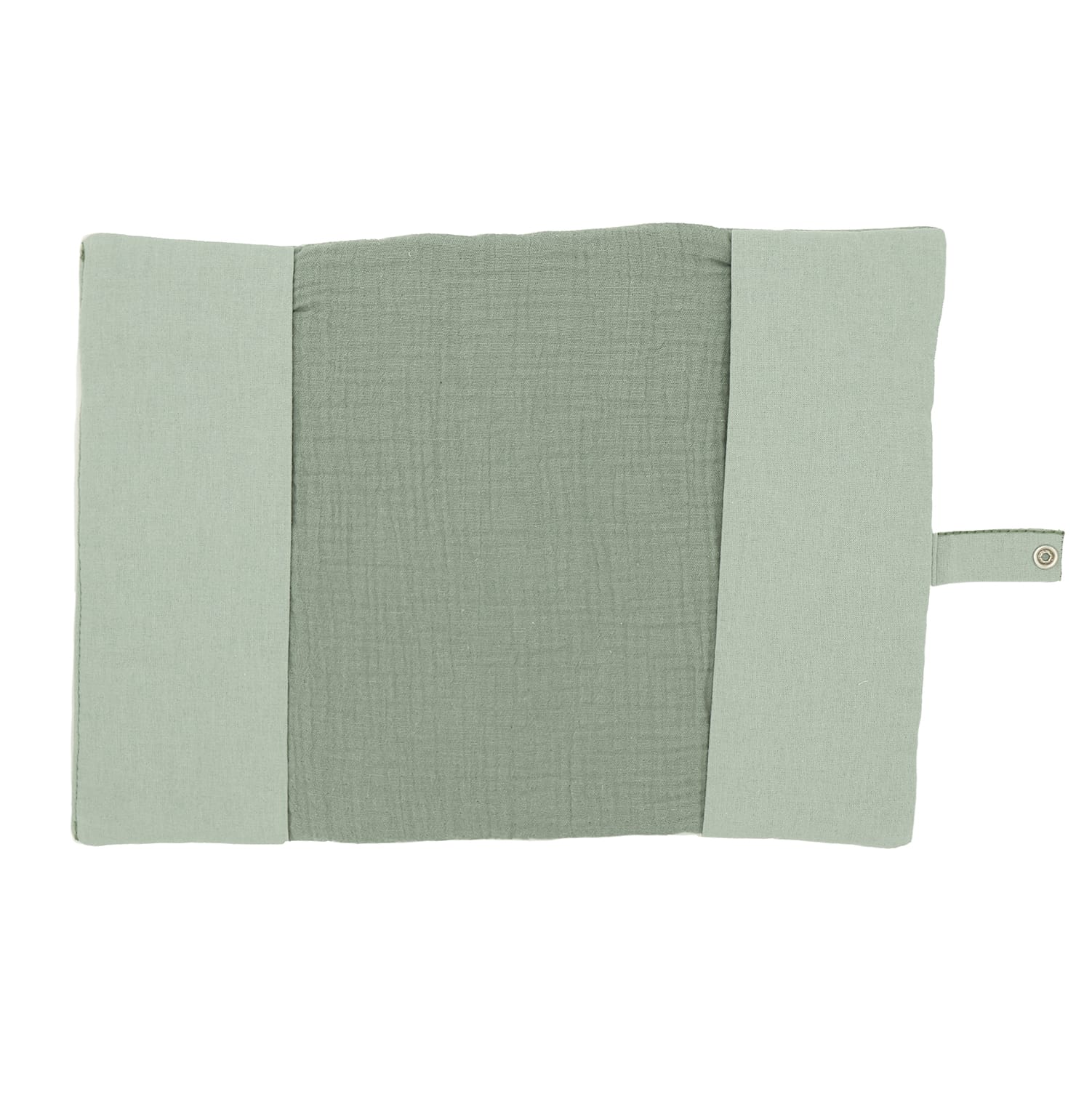 Protège-carnet de santé vert de gris ouvert
