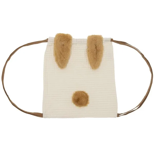 BB&Co - Sac à dos lapin en nid d’abeille - écru / noisette