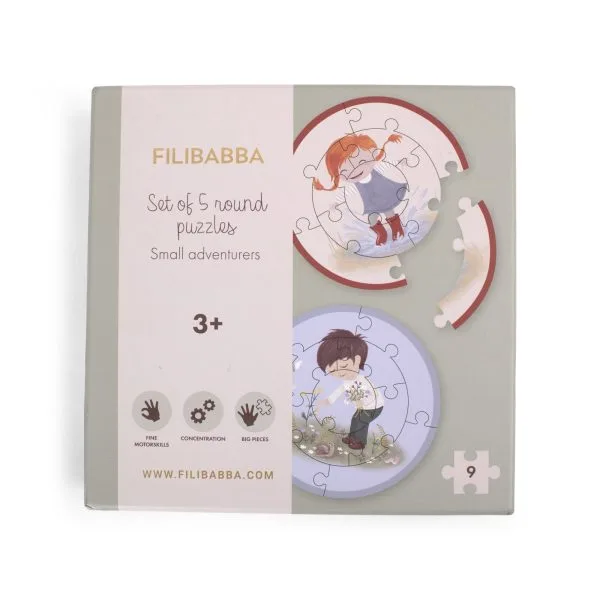 BB&Co - Set de 5 puzzles ronds  Petits aventuriers par Filibabba