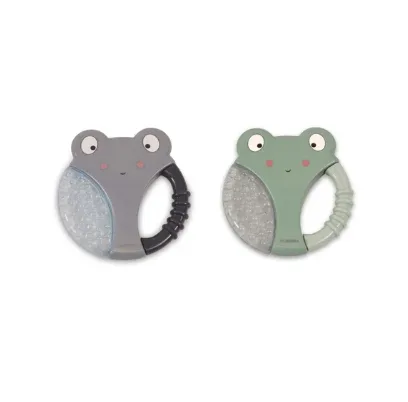 BB&Co - Anneau de dentition rafraîchissant x 2 - Animaux gris + vert par Filibabba