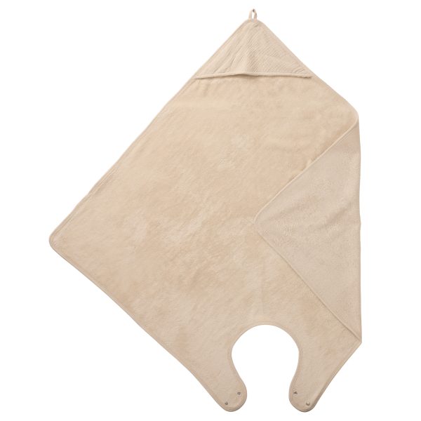 Cape de bain tablier en bambou et gaze Biscuit