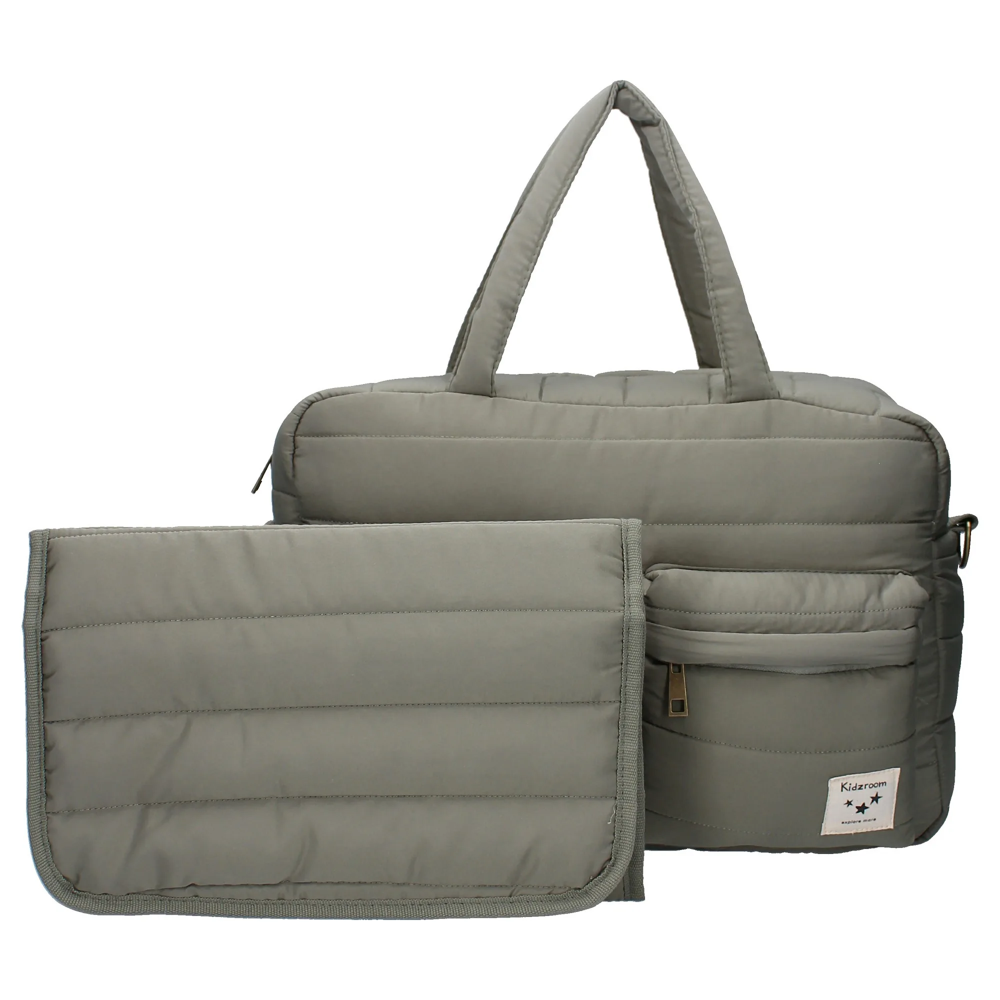 Sac à langer (avec matelas à langer) - Matelassé imperméable vert – Image 3