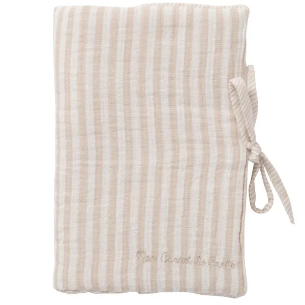 Protège-carnet de santé rayé galet - Soft Stripes