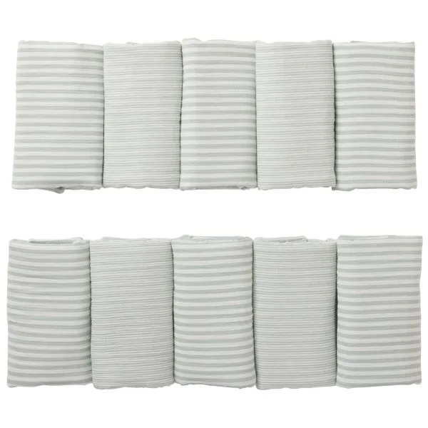 Tour de lit modulable & respirant rayé vert de gris - Soft Stripes