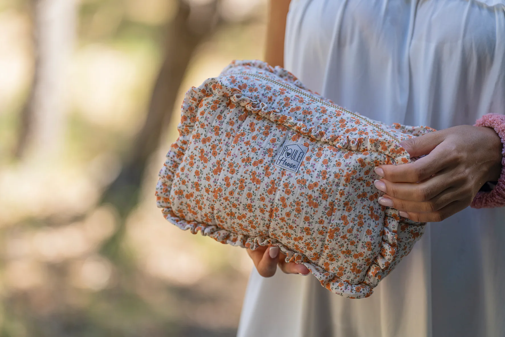 Marylou : Grande trousse de toilette à froufrou - liberty- Poule House – Image 2
