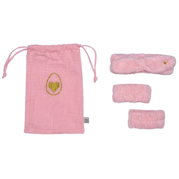 Set bandeau de soins + manchons dans pochon - dragée - Poule House