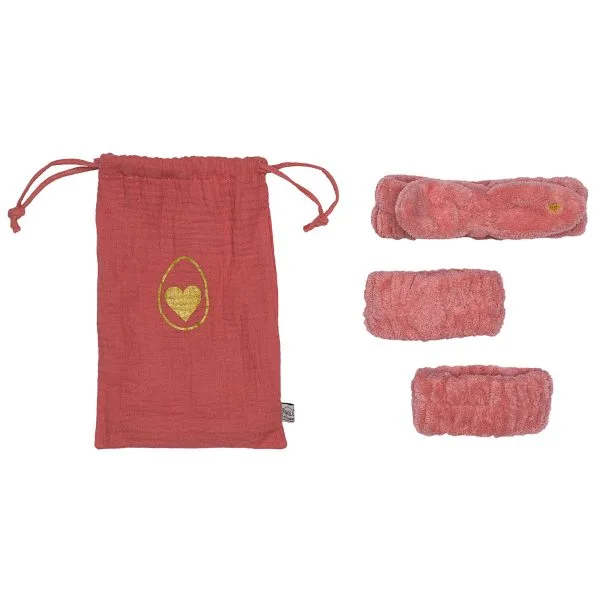 Set bandeau de soins + manchons dans pochon - terracotta - Poule House