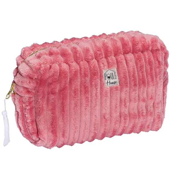 Louise : Grande trousse de toilette minky matelassé - pastèque Poule House