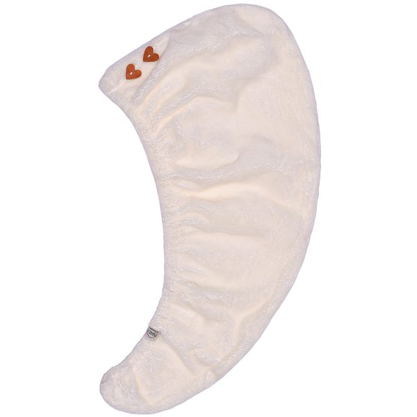 Poule House - Serviette turban cheveux en éponge bambou - lait