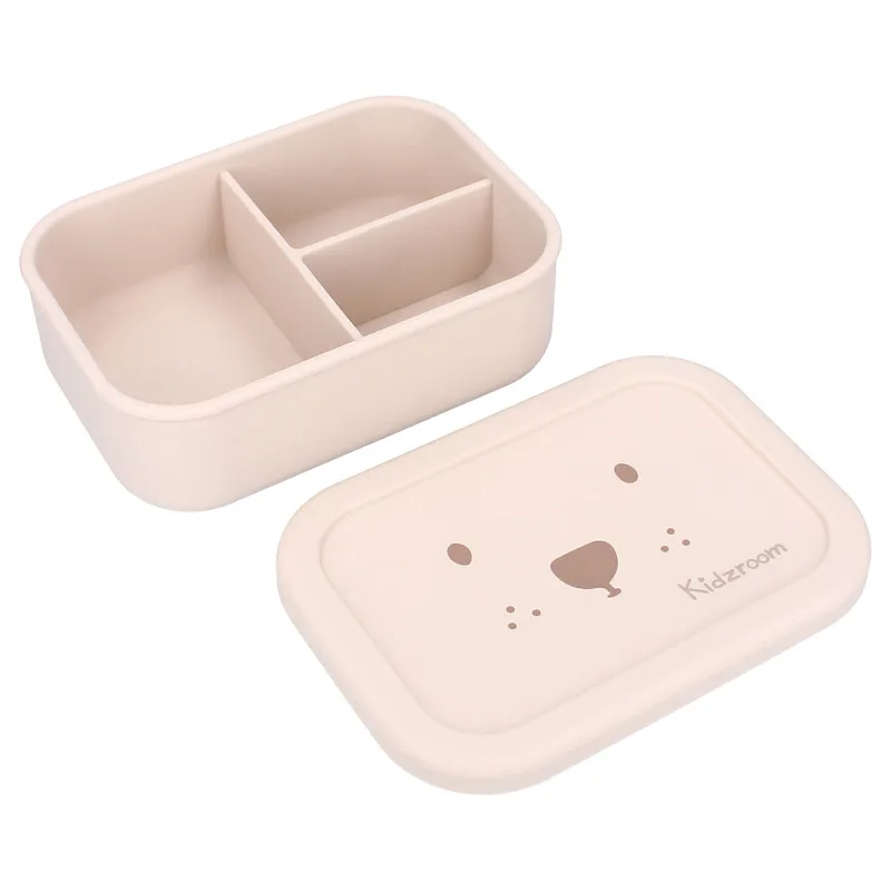Lunch box 3 compartiments en silicone - Ourson sable – Image 4