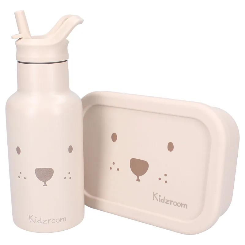 Lunch box 3 compartiments en silicone - Ourson sable – Image 3