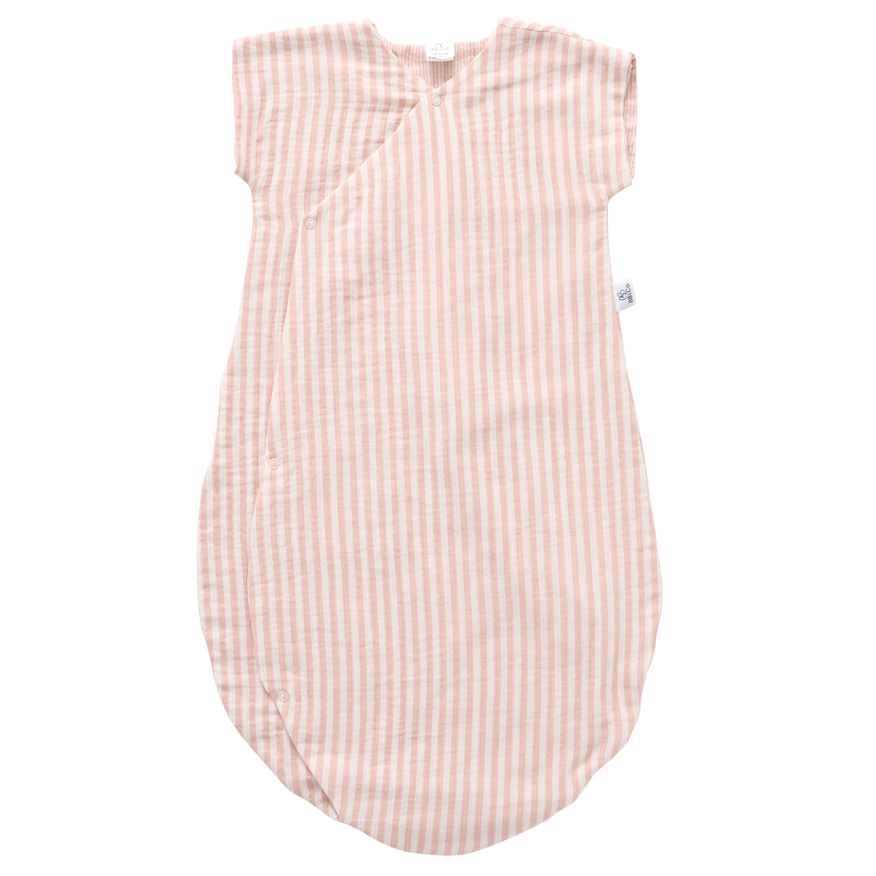 Gigoteuse d'été en gaze de coton rayé vieux rose