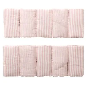 Tour de lit modulable & respirant rayé vieux rose - Soft Stripes