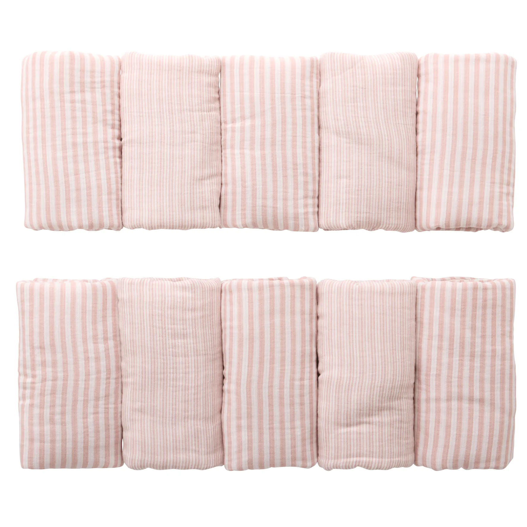 Tour de lit modulable & respirant rayé vieux rose - Soft Stripes