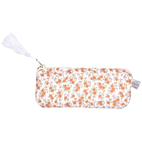 Etui à lunettes zippée - liberty orange - Poule House