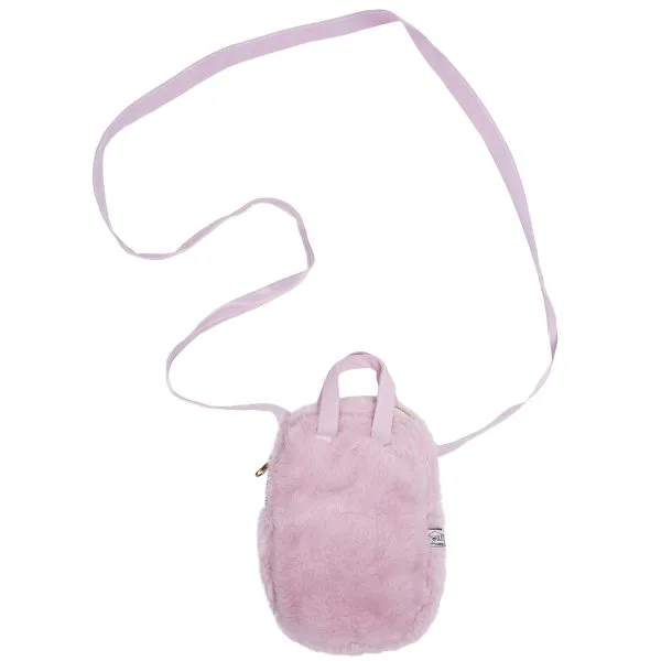 Mini sac à bandoulière pour téléphone portable - fourrure rose - Poule House