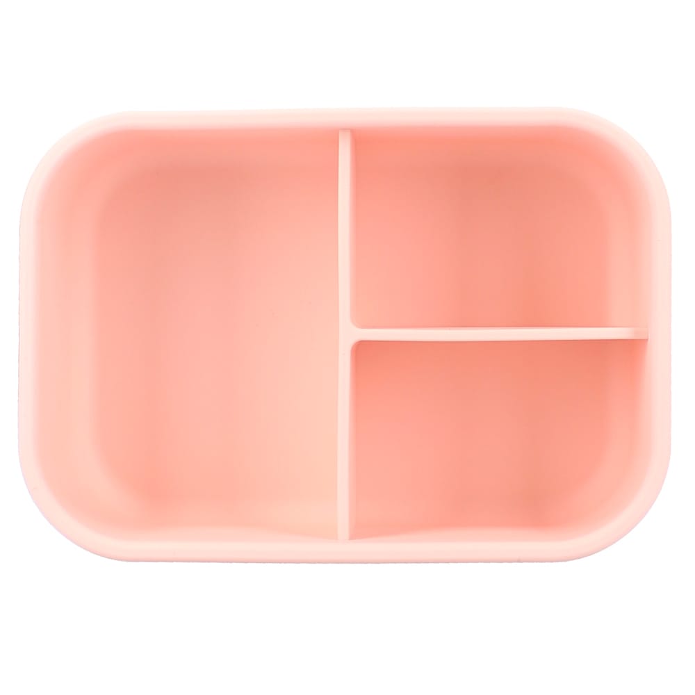 Kidzroom - Lunch box 3 compartiments en silicone - Cœurs rose – Image 4
