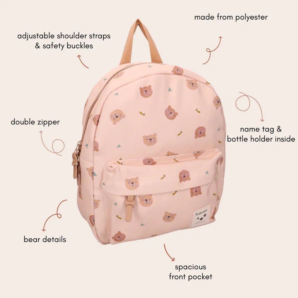 Kidzroom - Sac à dos enfant 31x26x9cm Little Story - Oursons beige – Image 5