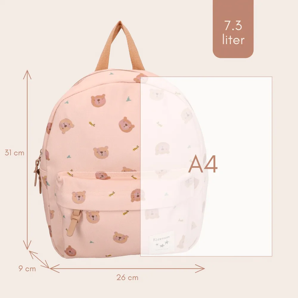 Kidzroom - Sac à dos enfant 31x26x9cm Little Story - Oursons beige – Image 6