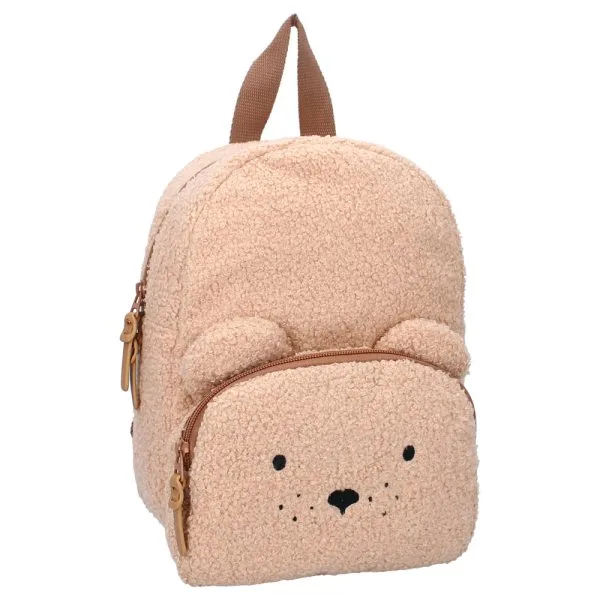 Kidzroom - Sac à dos enfant 27x19x8cm Comfort Friends - Ourson bouclette beige