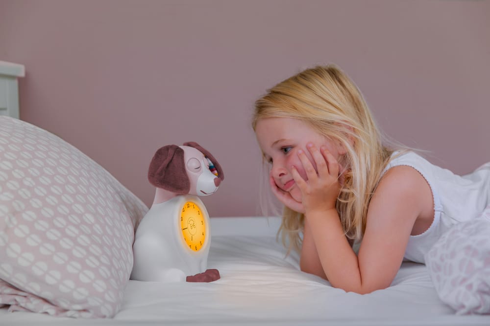 Zazu - Réveil éducatif avec veilleuse Davy le chien - rose – Image 3