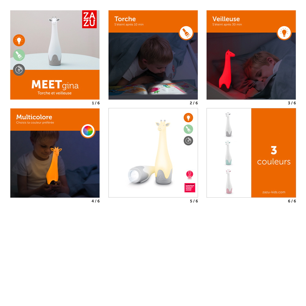 Zazu - Lampe torche et veilleuse Gina la girafe – Image 6